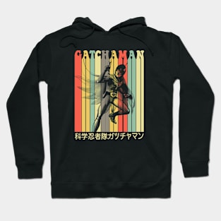 Gatchaman Battle of the Planets - Retro surf stripes Hoodie